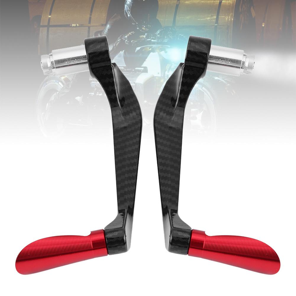 1 Pair of Carbon Motorcycle Brake Levers Handlebar Guard(Red)