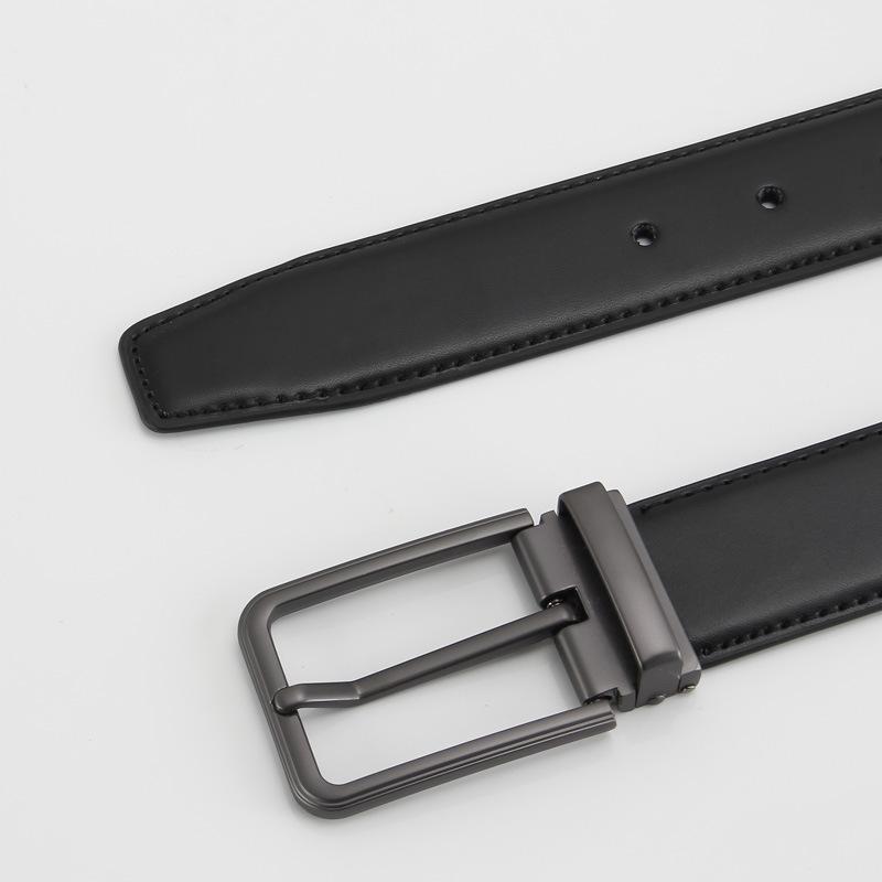 Pin Buckle Men'S Belt, Real Cowhide Business And Leisure Two-Layer Cowhide Belt, Men'S Belt