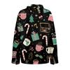 Women's Christmas Print Casual Half-Open Collar Long Sleeve Shirt