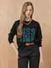 MAXZA Vivid Lettering Wool Blend Round Neck Knit