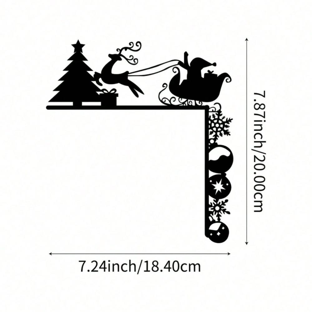 

Metal Christmas Sleigh Wall Sticker Door Frame Corner Home Holiday Art Decor TY4186-01