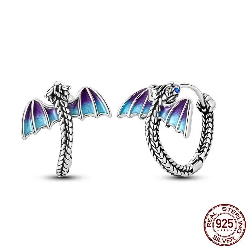 Copper Purple Baby Dragon Flying Dragon Cub Pendant Charm Fit Original Charms Bracelets Women Diy Jewelry Gift