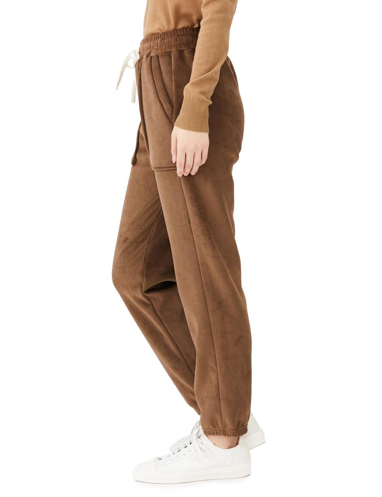 Wet U Monogatari Kordové Jogger Velikosti Kalhoty, Dámské, Hnědé, M-L