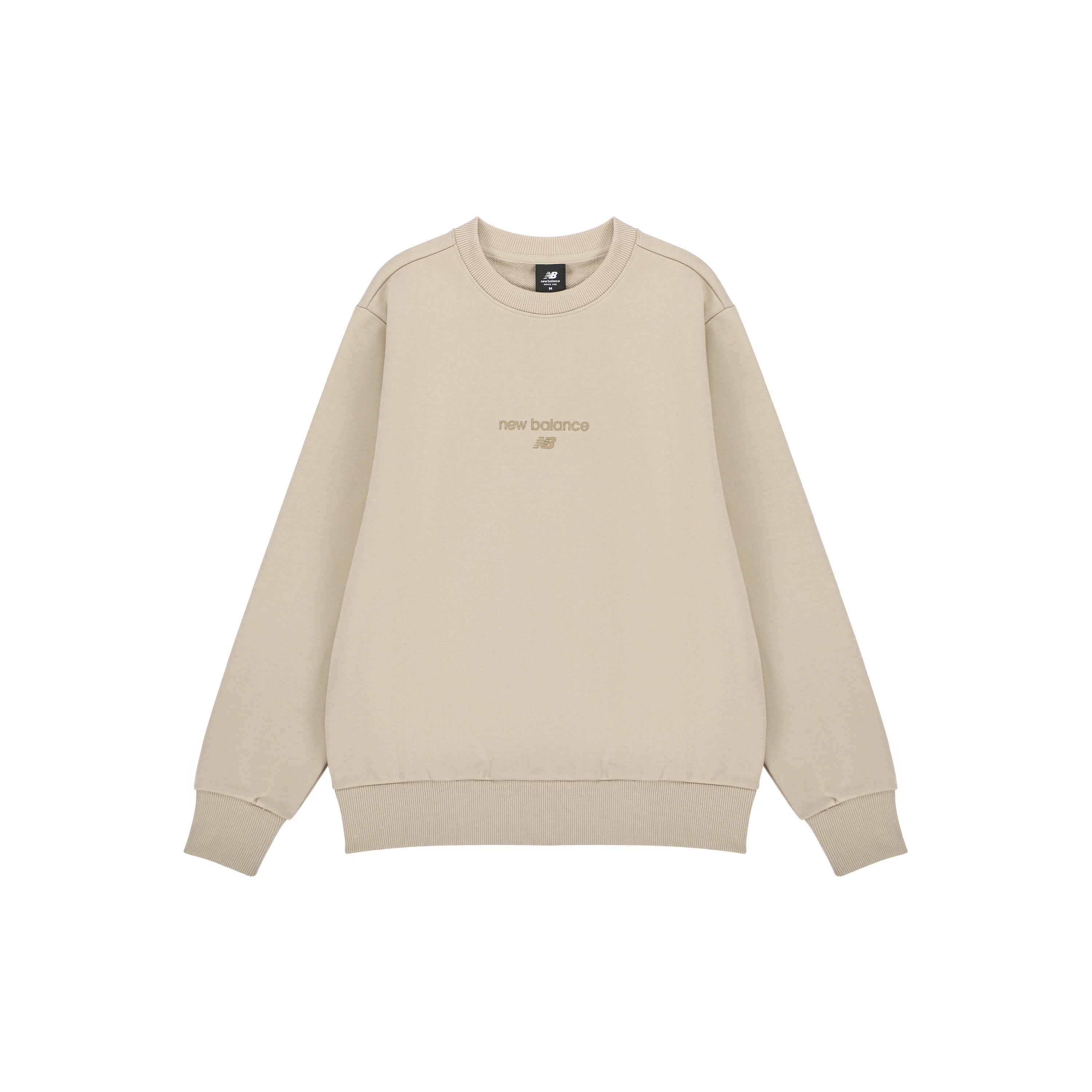 Толстовки New Balance Унисекс Хаки Круглый вырез Умеренный Обычный AMT21555-PEB XS