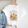 Casual Women's Street Short Sleeve Cartoon Flower Printed Pattern Cute 90s New Watercolor Printed Harajuku Women's T-Shirt