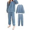Pajama Crew Coral Fleece Jacquard Top and Long Loose and Perfect for Autumn and Winter [Narebualo Cietupoop] Women's 2-Piece Set, Neck, Pants,