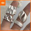 925 Sterling Silver Rings for Women Couple Minimalist Handmade Simple Moon Heart Ring Fine Jewelry Gift Prevent Allergy