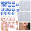Shiny Glossy Silicone Resin Molds Geometry-shaped Earrings Mold DIY Keychain Pendant Jewelry Epoxy Resin Crafting Molds
