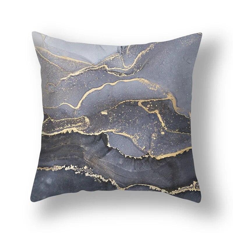 

Светлый роскошный серый золотой мраморный чехол для подушки 45x45 см, диван, прикроватная тумбочка, современное украшение для дома 40x40cm