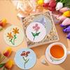 8Pcs Wooden Easter Eggs 5D Diamond Painting Kits Diamond Art Coasters DIY Coaster Diamond Dot Kits for Home Table Decor