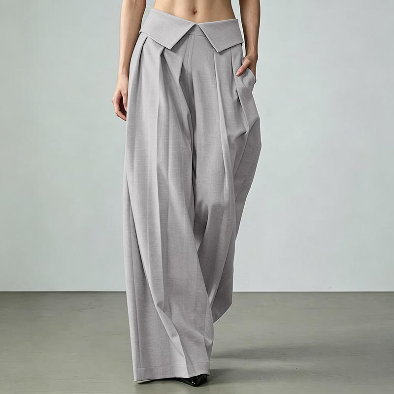 ZANZEA Woen Elastic Waist Solid Color Loose Casual Wide Leg Pants