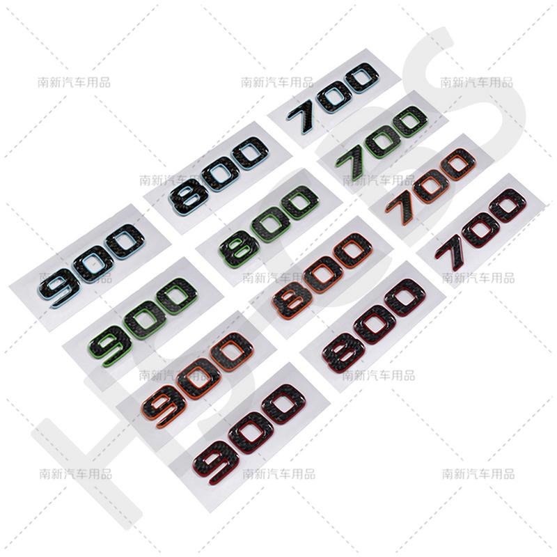 Carbon Fiber Car Stickers 700 800 900 Car Rear Trunk Emblem Badge Car Styling For Brabus Tailgate Decal Sticker Accessories