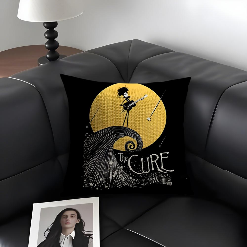 

TThe CureS Rock Band Cushion Cover Natural Linen Organic Fabric DoubleSided Printing Sofa Home Decor Gift Pillow Case 30x30cm