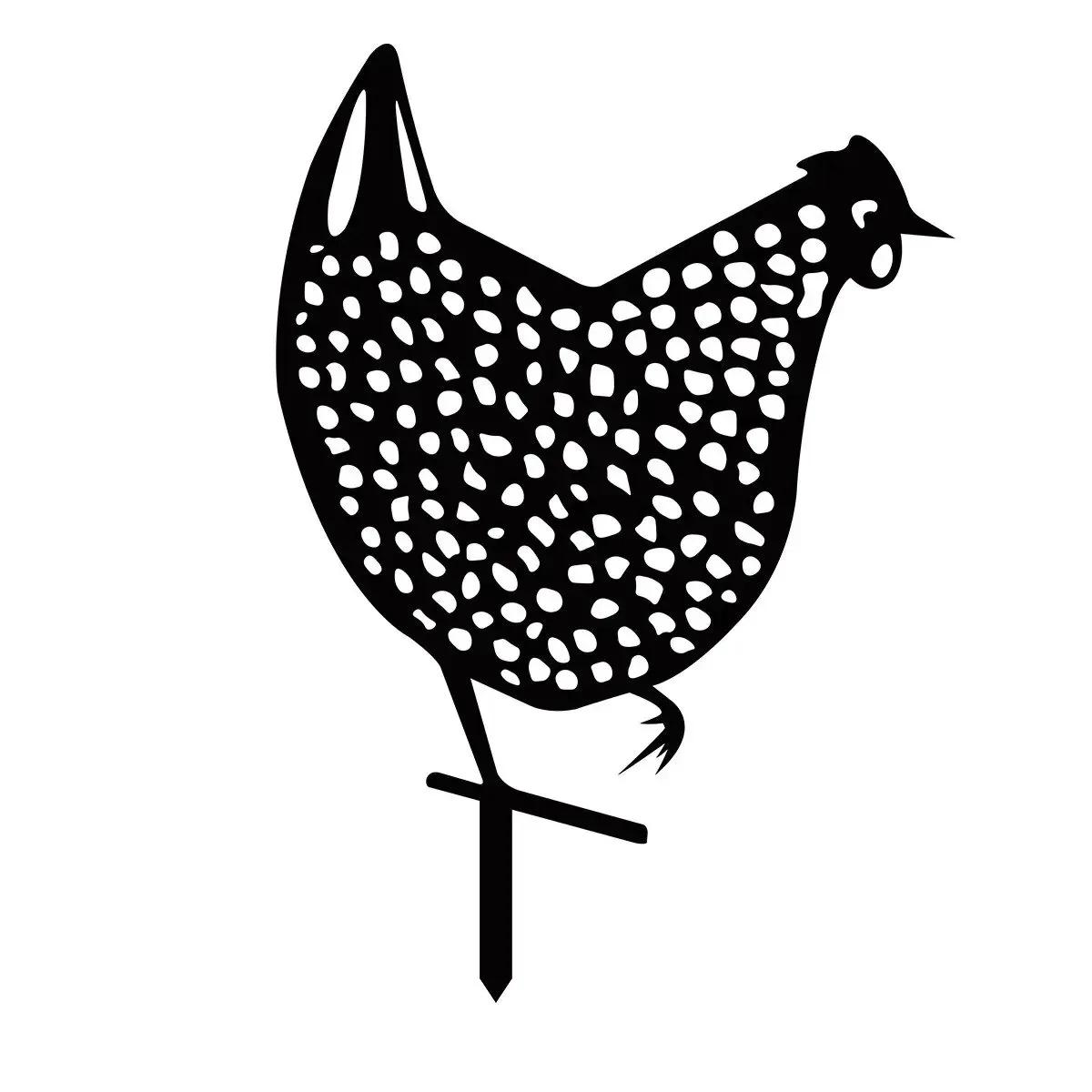 

Статуя цыпленка Изделия из металла Садовый колышек Ферма Патио Газон Украшение Вставка силуэта животного Табличка Статуя цыпленка Изделия из металла темно серый