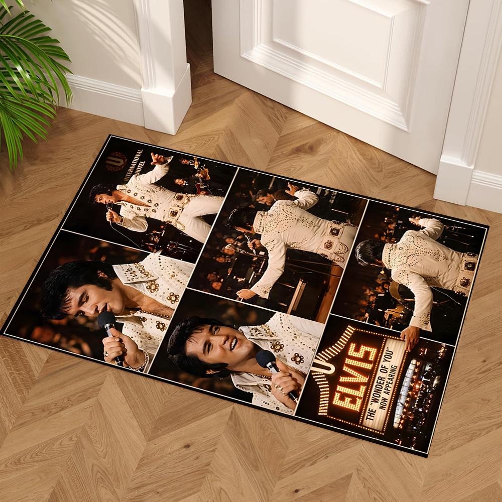 Elvis Presley Floor Mat Design for Foyer Outdoor Game Room Living Rooms Antislip Carpet Office Home Decor Spiritual Gift
