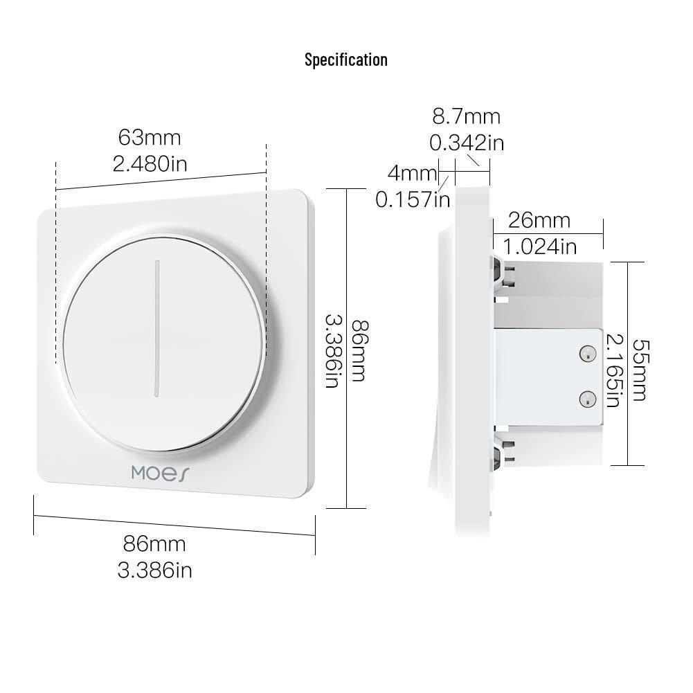 Zigbee Tuya Stepless Dimming Smart Home Rotary Switch with APP & Voice Control