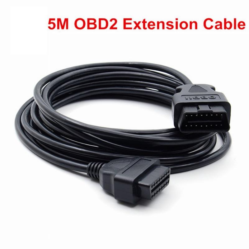 5/10 Meters OBD2 OBD II Car Extension Cable Connectors 16PIN Male To Female Connector 10m For Auto ELM327 Connector Interface 5M OBD2 Cable