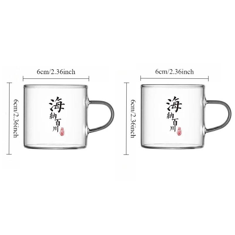 New Chinese-style Small Tea Cups Classic Small Tea Cup with Handle Kung Fu Tea Mug Drinking Glasses Cup Suitable for Gift Giving