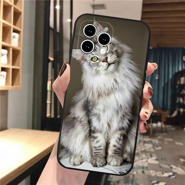 

Чехол для телефона для Iphone 14 Pro Max 13 12 11 Pro Max Xs Xr X 12mini 14 Plus Se, чехол с изображением кота мейн-куна, принципиально iphone XR