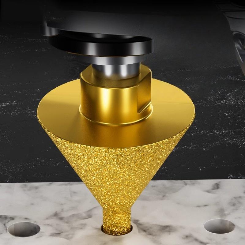 1Pcs 38/50mm Cone Punching Expanding Drill Bit Grinding Wheel Ceramic Tile Chamferer M10 Thread Diamond Beveling Chamfer Bit