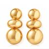 Boucles d'oreilles exagérées en métal lisse européennes et américaines boucles d'oreilles géométriques rondes irrégulières boucles d'oreilles haut de gamme en stock