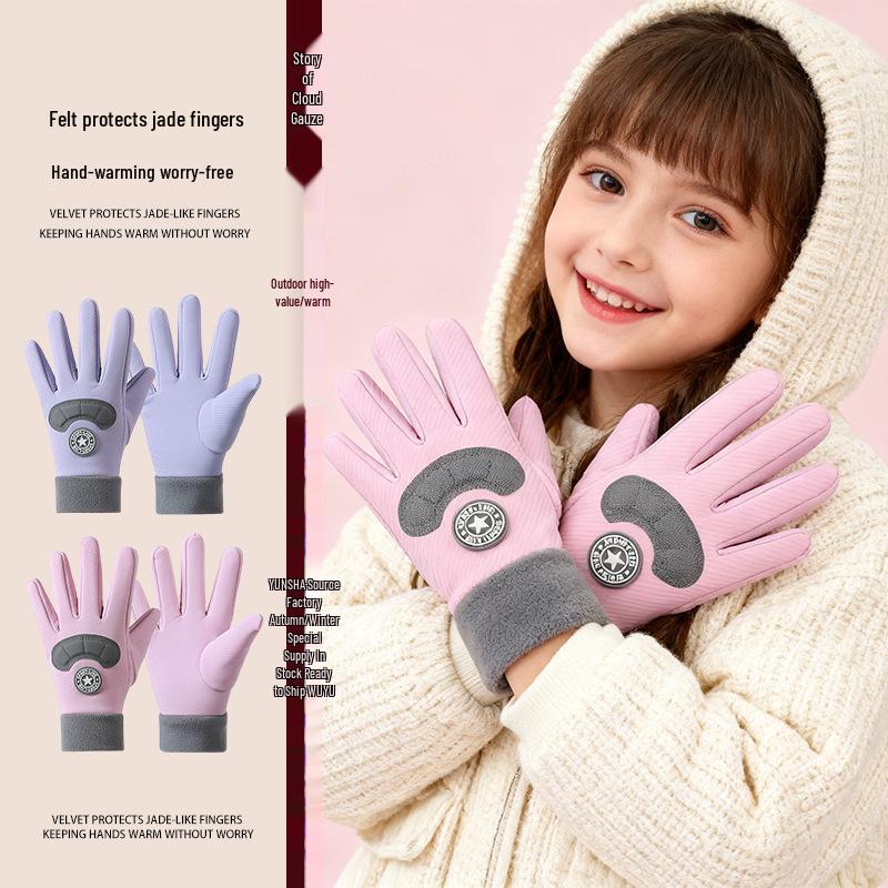 Kids' Winter Non-Slip Warm Outdoor Sports Gloves for Skating, Biking, and Skateboarding
