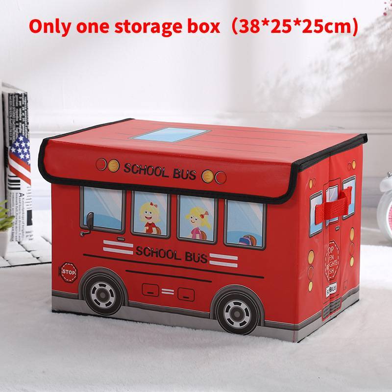 Cartoon Fabric Storage Box With Foldable Design For Bedroom Closet And Toy Organization красный