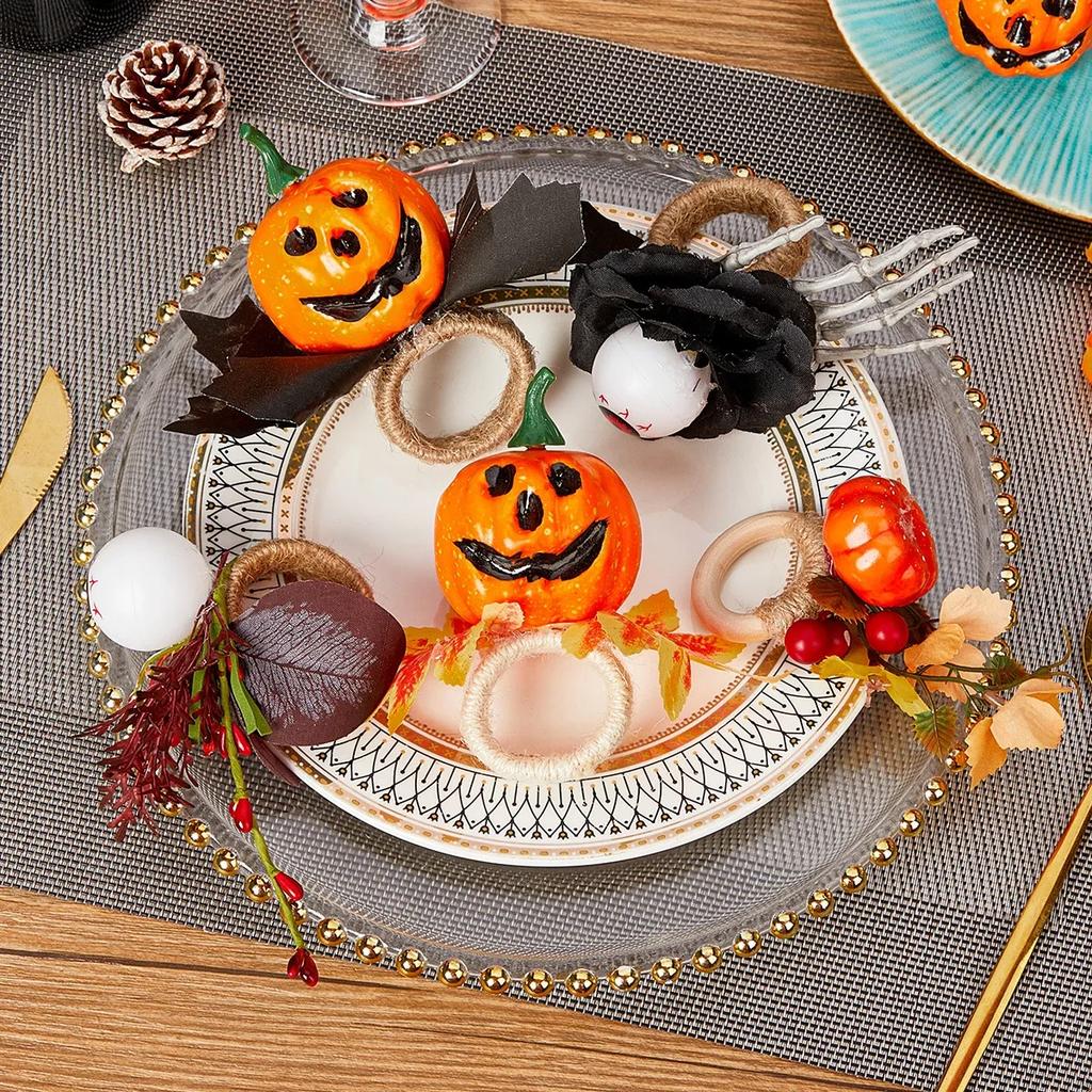 Unique Ghost Face Halloween Napkin Ring Hotel Holiday Table Setting Cloth Ring New Fake Ghost Cloak Napkin Buckle
