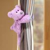 Dopamine Curtain Bear Tiebacks With Plush Fabric For Kids Room Window Decoration