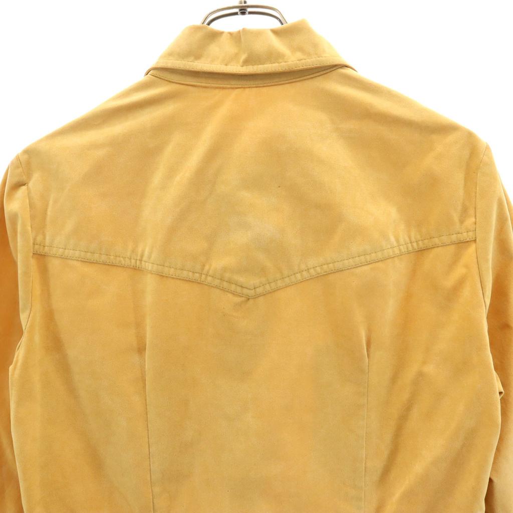 Vintage 70s Long Sleeve Suede Shirt Mustard Women Used