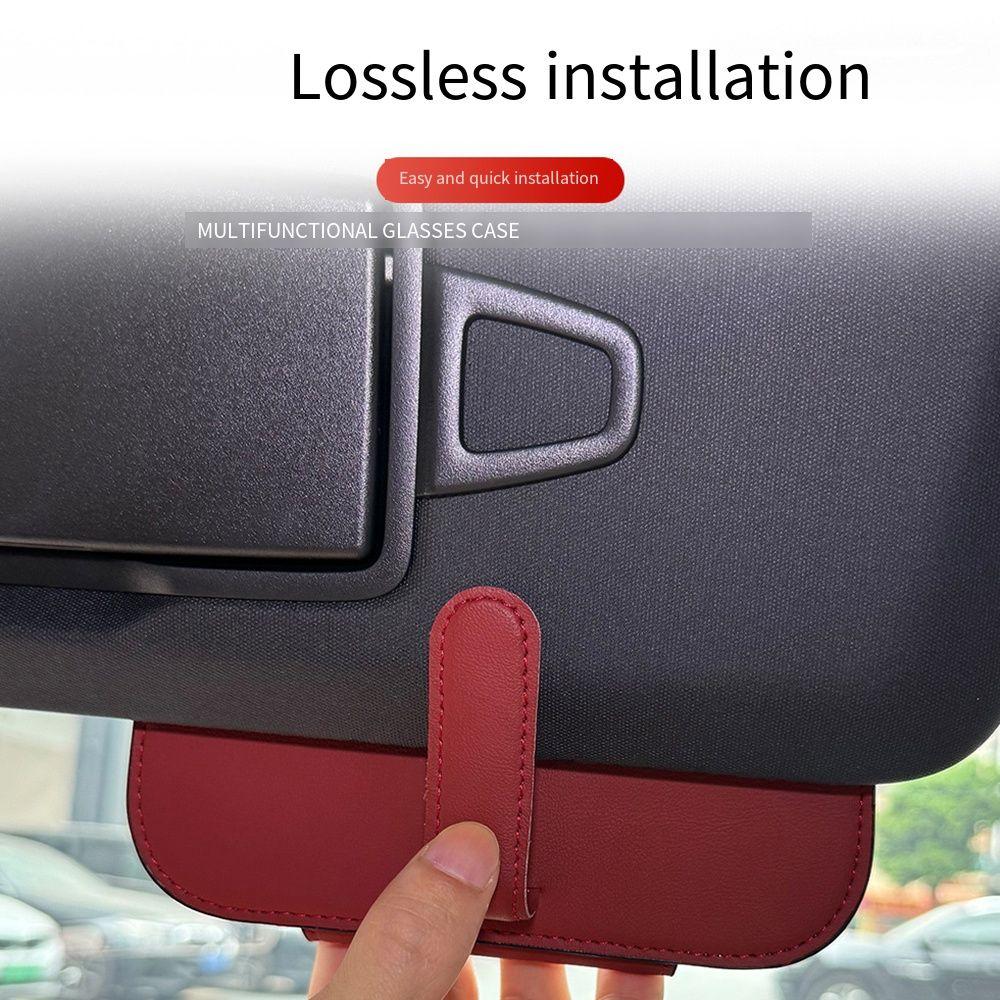 PU Leather Car Glasses Case Multi-Function Eyeglasses Case  Car Interior Accessories