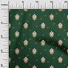 oneOone Cotton Flex Forest Green Fabric Jacobean Floral Diy Clothing Quilting Fabric Print Fabric By Yard 40 Inch