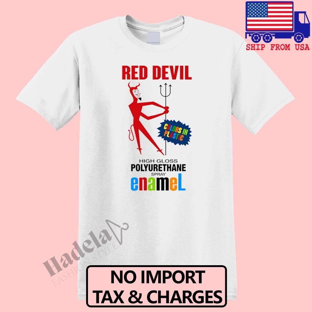 Белая мужская футболка Red Devil Spray Paint Размеры S-5XL XL