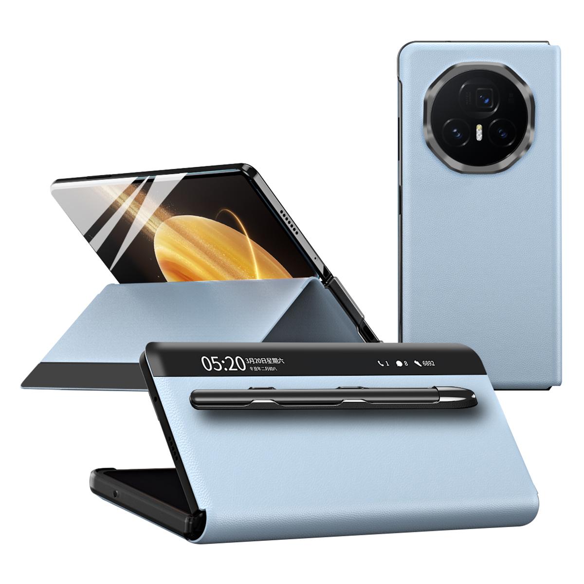 

Для Honor Magic V3 5G Чехол с окошком для просмотра Кожаный чехол для телефона из ПУ со стилусом Blue