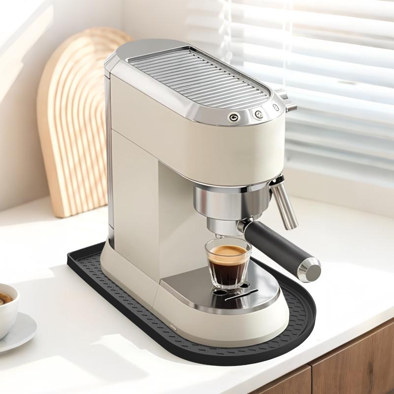 Non-Slip Waterproof Silicone Coffee Mat With Raised Lip For Coffee Machine Kitchen Counter Protector Espresso Maker Drying Mat