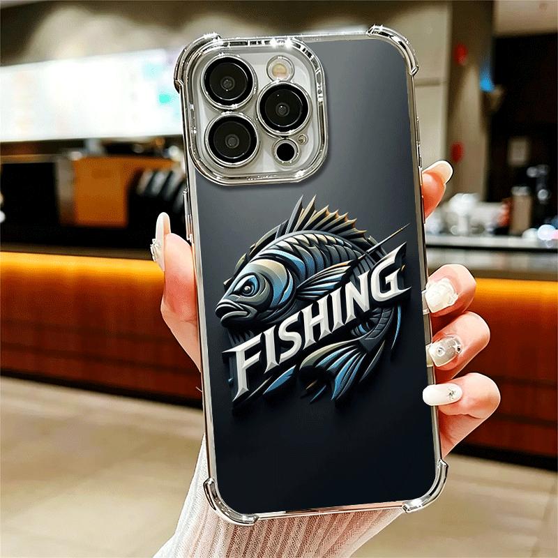 Nash Fishing Fish Mark Soft Phone Case For iPhone 15 16 17 Air 14 Pro Max 16E Plus 13 12 Mini Plating Anti-Fall Fundas