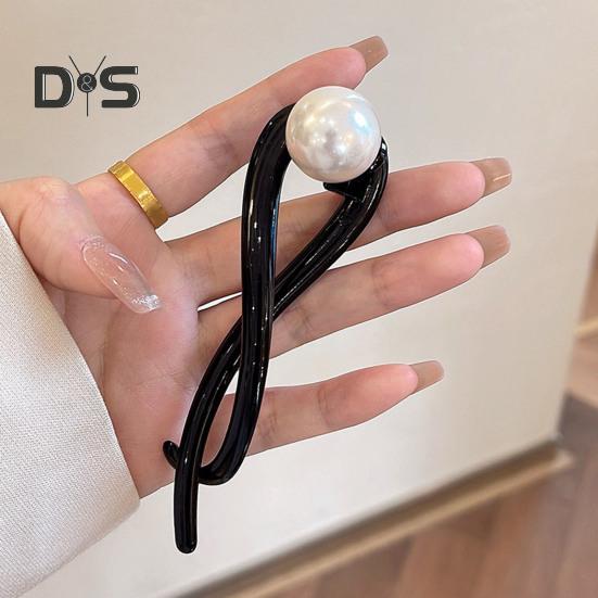 1/3Pcs Women Banana Clip Set Non-Slip Twist Faux Pearl Hair Clips Vintage French Ponytail Buckle Clip Hair Accessories