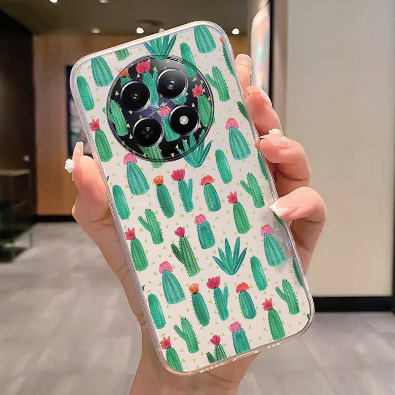 For Realme 12 4G 12+ 13+ Plus 13 Pro+ Plus 5G Case Fashion Flowers Painted Clear Silicone Phone Cover Fundas Funny Cat Couple