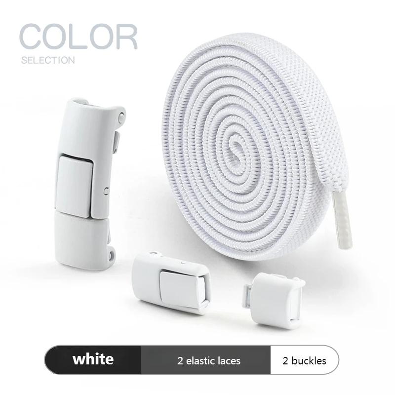 8mm Width No Tie Shoe Laces Press Lock Shoelaces Without Ties Elastic Laces Sneakers Kids Adult Widened Flat Shoelace for Shoes