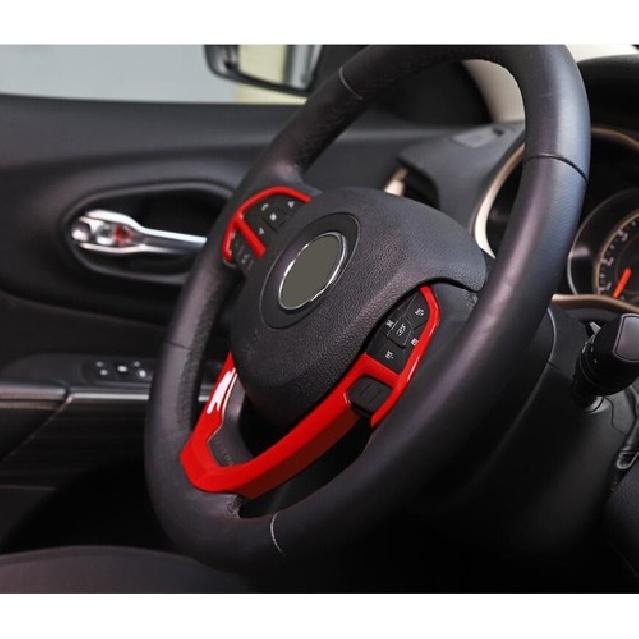 Car Steering Wheel Moulding Trim Decor Frame for Jeep Grand Cherokee 2014+ Red