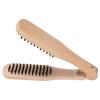 Hair Straightening Comb Double Side Brush HeatResistant AntiStatic Wooden Handle Clamp Hair Comb