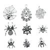 20 Stück Spinnen-Anhänger Antik-Silberfarbe Spinnen-Charms Anhänger Für Armbänder Spinnennetz-Charms Schmuckherstellung