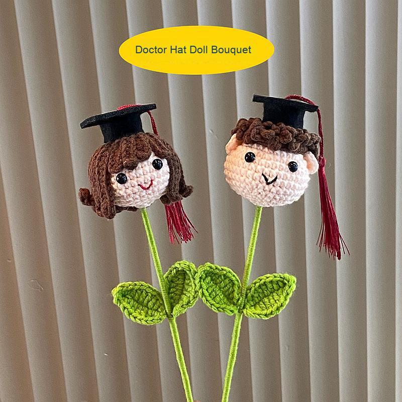 2026 Graduation Gifts for Teacher Season Crochet Flowers Hand-knitted Artificial Flowers Bouquet Crochet Flower Graduation Gift