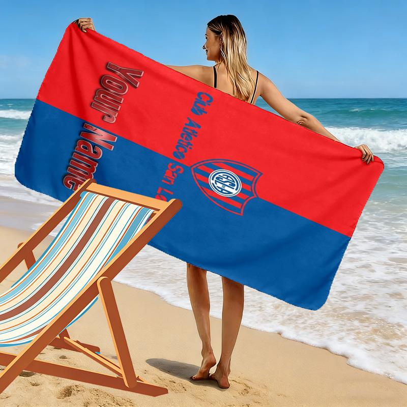 Name Custom San Lorenzo Logo Print Beach Towel, Large Soft Quick Dry Towel for Beach Camping Swimming