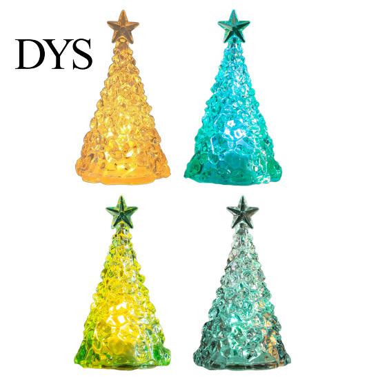 Shimmering Holiday Desktop Decor Glowing Christmas Tree Night Light, Mini Lighted with Star, Indoor Modern Minimalist Atmosphere Faux Crystal Tabletop