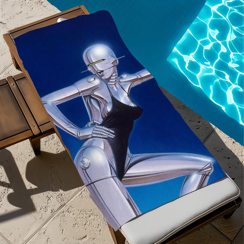 H-Hajime Art Towel Beach Quick Dry Soft S-Sorayama-S Pool Towels Gift for Travel Gym Shower Camping sports