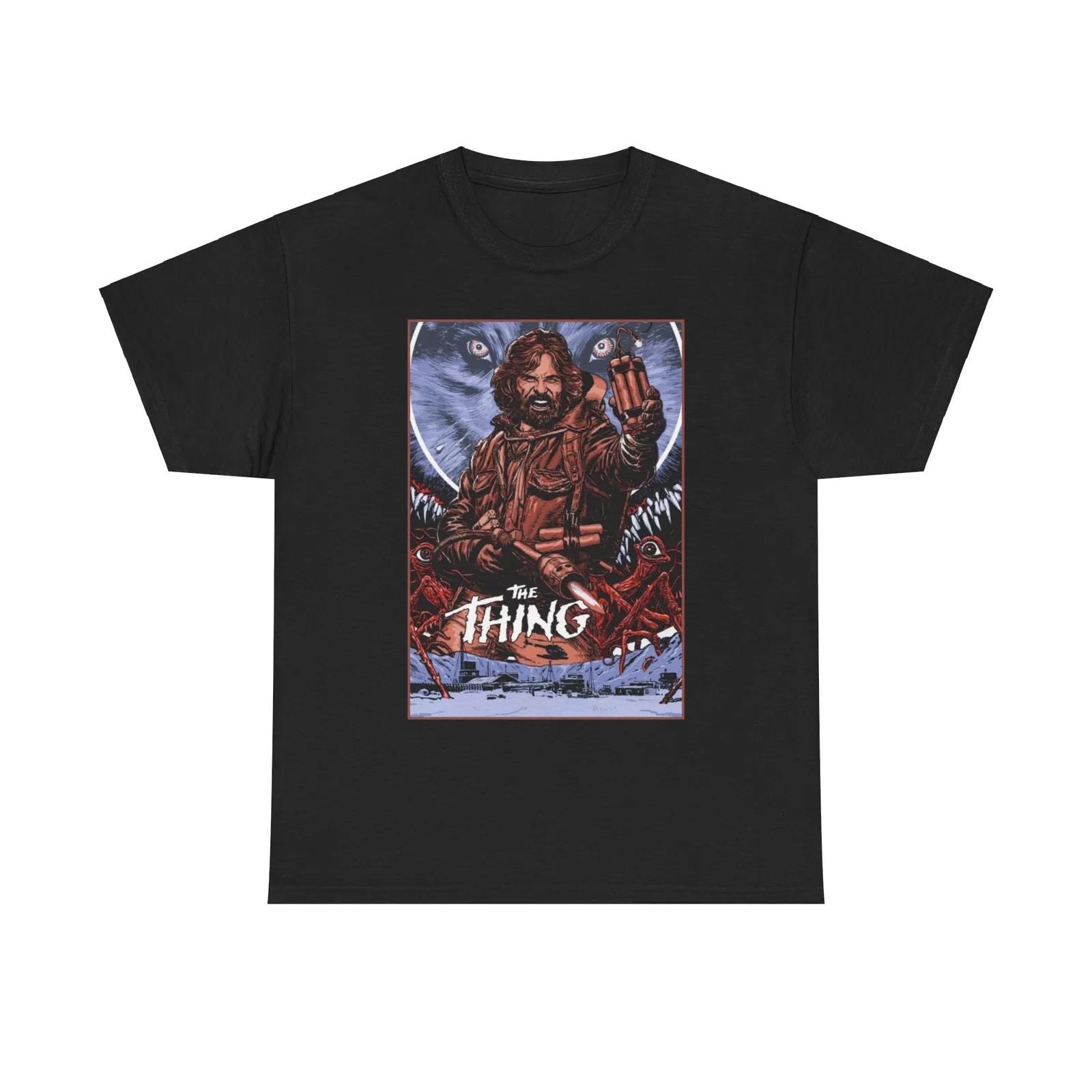 The Thing Movie Horror Unisex Black Cotton T Shirt Full Size S-5XL XL