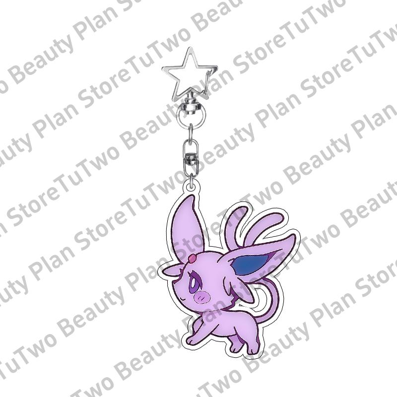 Cartoon Cute Anime Eevee Acrylic Keychain Leafeon Vaporeon Flareon Espeon Sylveon Jolteon Glaceon Bag Pendant Key Ring Gifts Toy