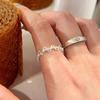 925 Sterlingsilber Damen Glitzernder Schuppenring - Pinky- und Fingeraccessoire mit einfachem, hochwertigem, akribischem Design
