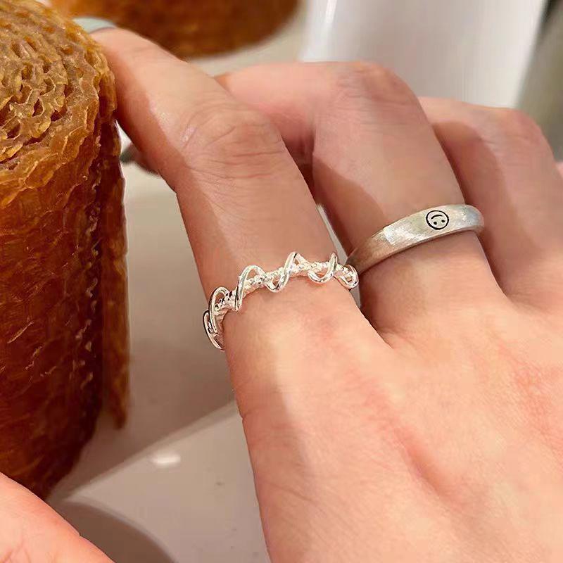 925 Sterlingsilber Damen Glitzernder Schuppenring - Pinky- und Fingeraccessoire mit einfachem, hochwertigem, akribischem Design